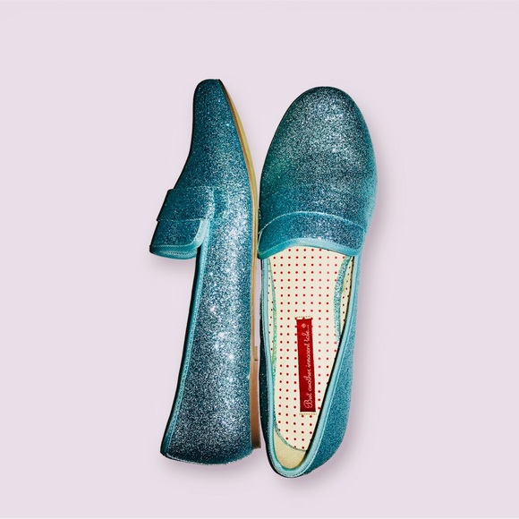 BAIT Size 10 Sky blue glittery bling flats - Picture 6 of 9